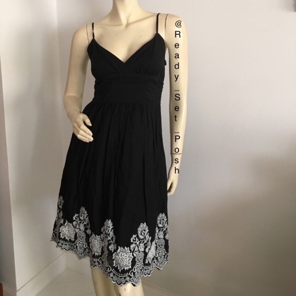 max studio petites embroidered summer dress midi